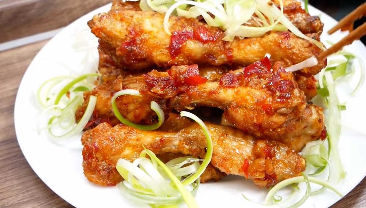 Thành phẩm cánh gà chiên mắm bơ tỏi