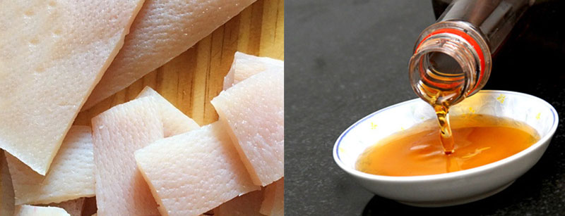 Chuẩn bị nguyên liệu: Da heo, nước mắm ngon