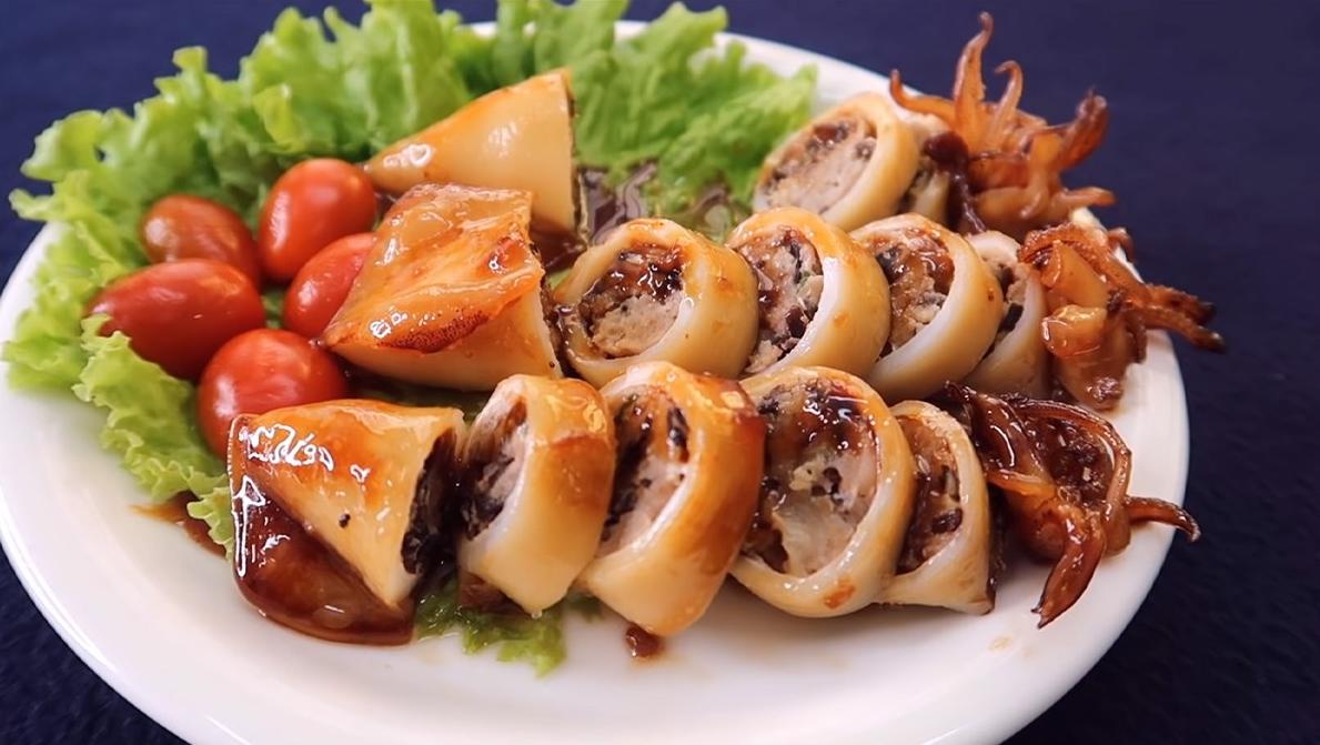 mực nhồi thịt chiên nước mắm