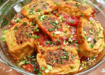 đậu hũ nhồi thịt chiên nước mắm