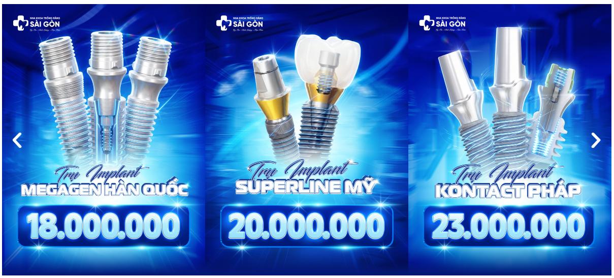 Giá trồng răng implant phụ thuộc vào xuất xứ và thương hiệu các loại trụ